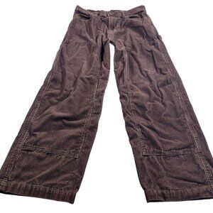 No Boundaries Corduroy Pants Mens 32x29.5 Tag 32x31 Brown Double Knee Carpenter